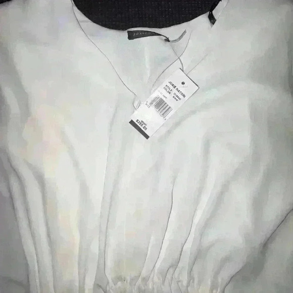 Josie Natori silky soft Caftan Top $395 new white cream - Picture 4 of 5